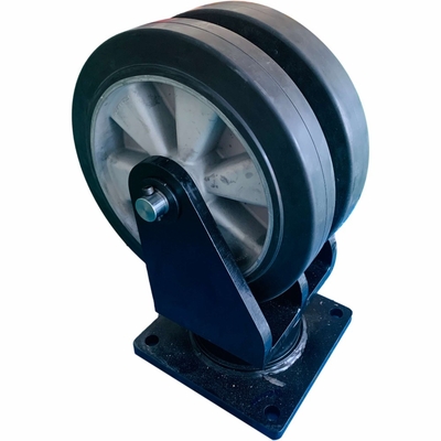 La roulette en caoutchouc d'industrie d'AGV de 2 tonnes roule les roulettes jumelles résistantes de pivot de roue